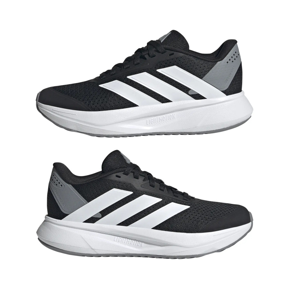 Adidas Duramo SL 2 Boys US 2 Synthetics Leather Black White Breathable Logo